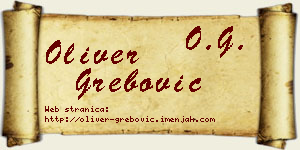 Oliver Grebović vizit kartica